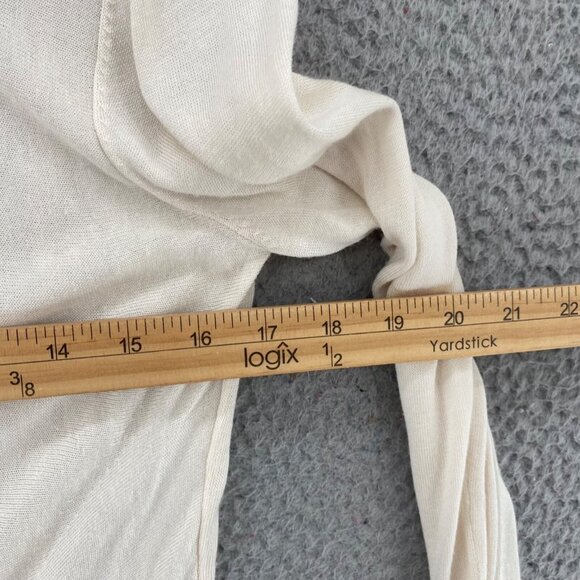 Modern Citizen Sweater Womens Medium Ivory Tied Front Lightweight Knit Pullover - Picture 8 of 11